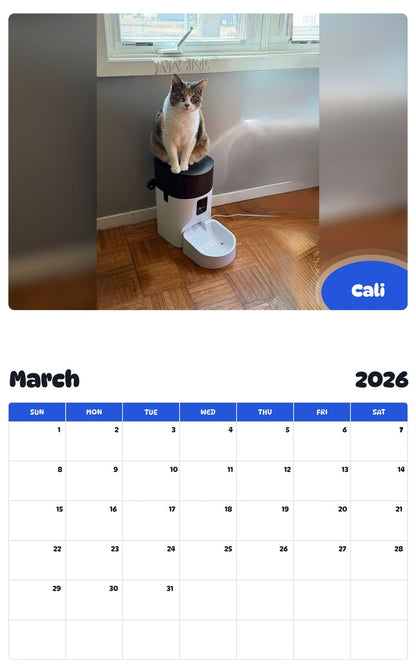 November 2025 - October 2026 Cali - Pawidols Pet Calendar