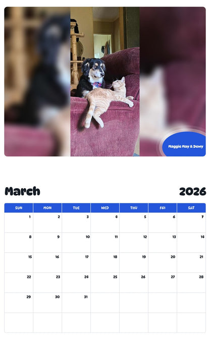 November 2025 - October 2026 Maggie May & Dewy - Pawidols Pet Calendar