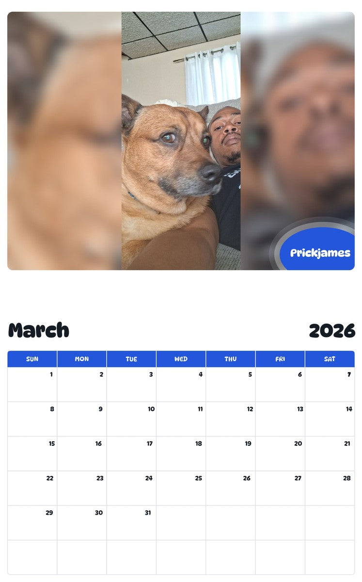 November 2025 - October 2026 Prickjames - Pawidols Pet Calendar