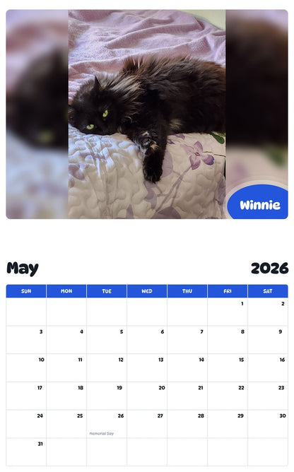 2026 - 2027 Winnie - Pawidols Pet Calendar