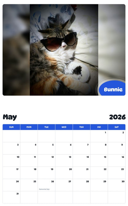 2026 - 2027 Bunnie - Pawidols Pet Calendar