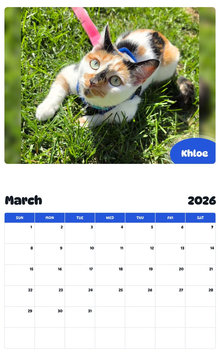 November 2025 - October 2026 Khloe - Pawidols Pet Calendar