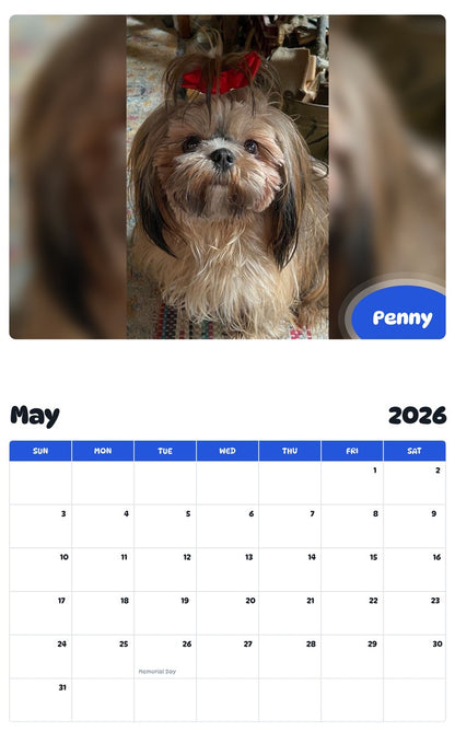 2026 - 2027 Penny - Pawidols Pet Calendar