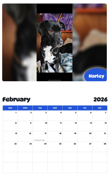 October 2025 - September 2026 Harley - Pawidols Pet Calendar