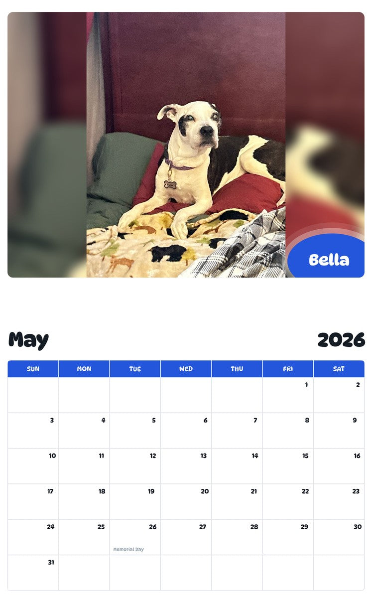 2026 - 2027 Bella - Pawidols Pet Calendar