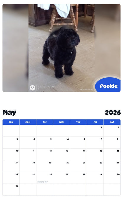 2026 - 2027 Pookie - Pawidols Pet Calendar