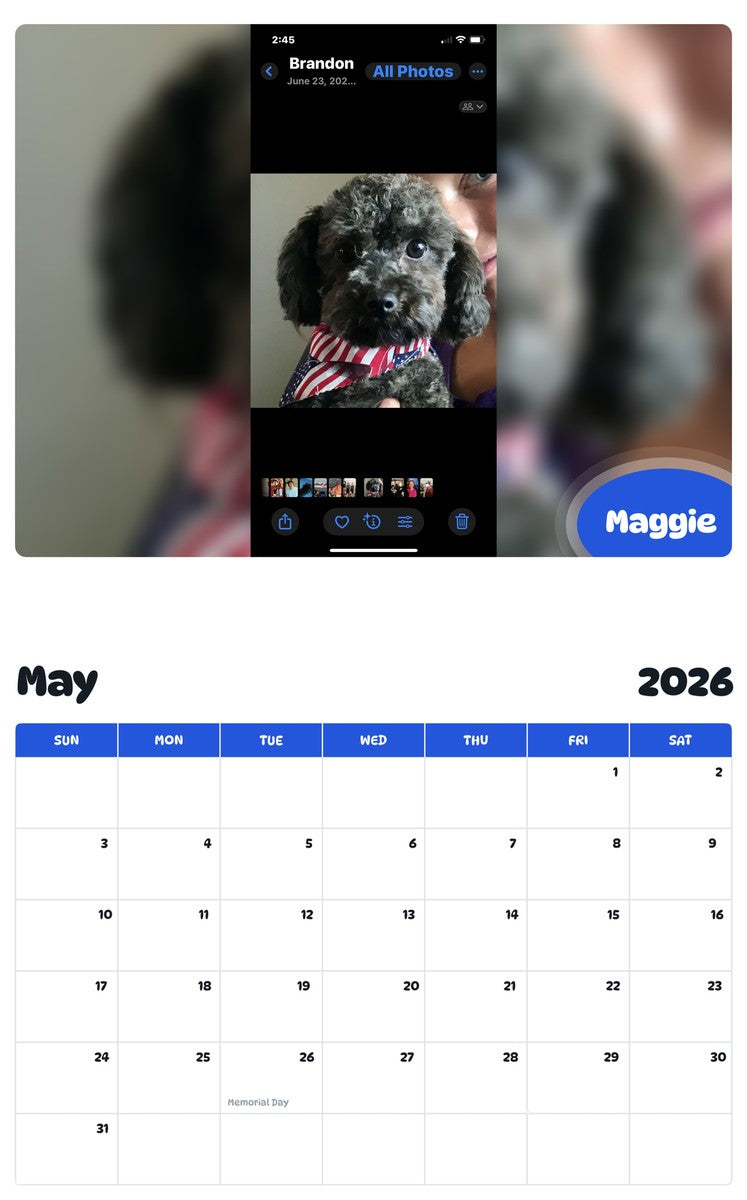 2026 - 2027 Maggie - Pawidols Pet Calendar