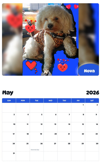 2026 - 2027 Nova - Pawidols Pet Calendar