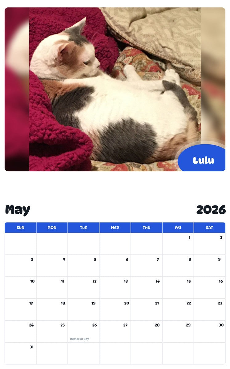 2026 - 2027 Lulu - Pawidols Pet Calendar