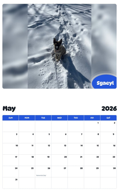 2026 - 2027 Sgaeyl - Pawidols Pet Calendar