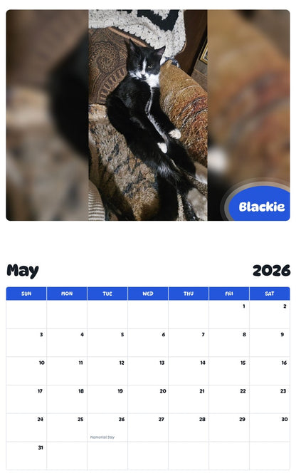 2026 - 2027 Blackie - Pawidols Pet Calendar