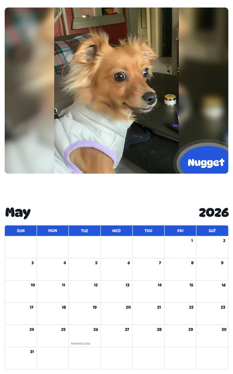 2026 - 2027 Nugget - Pawidols Pet Calendar