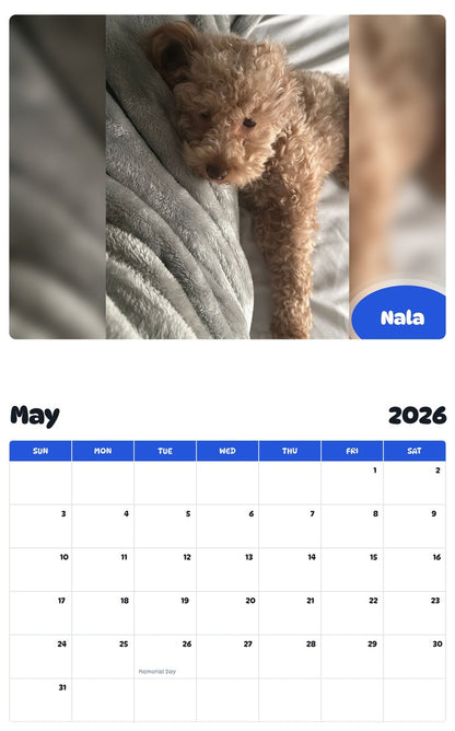 2026 - 2027 Nala - Pawidols Pet Calendar