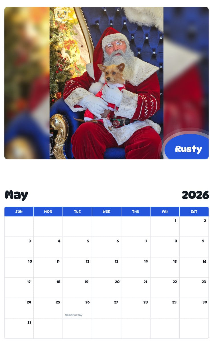 2026 - 2027 Rusty - Pawidols Pet Calendar