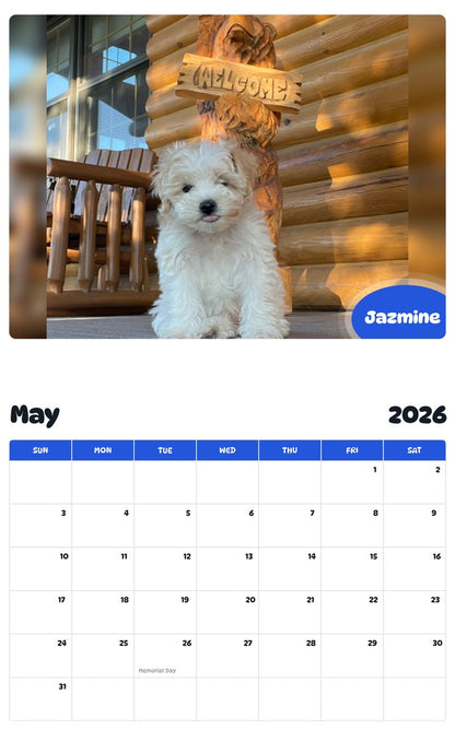 2026 - 2027 Jazmine - Pawidols Pet Calendar