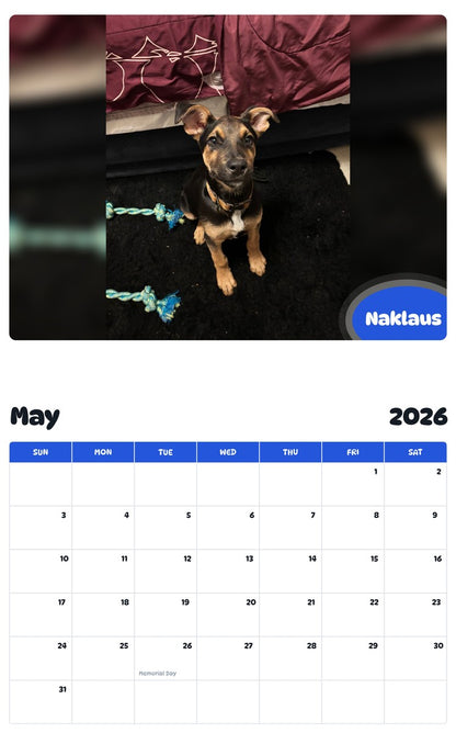 2026 - 2027 Naklaus - Pawidols Pet Calendar