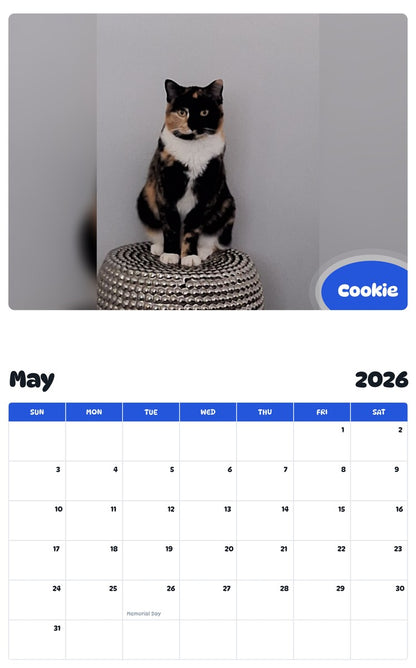 2026 - 2027 Cookie - Pawidols Pet Calendar