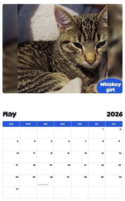 2026 - 2027 Whiskey girl - Pawidols Pet Calendar