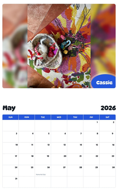 2026 - 2027 Cassie - Pawidols Pet Calendar