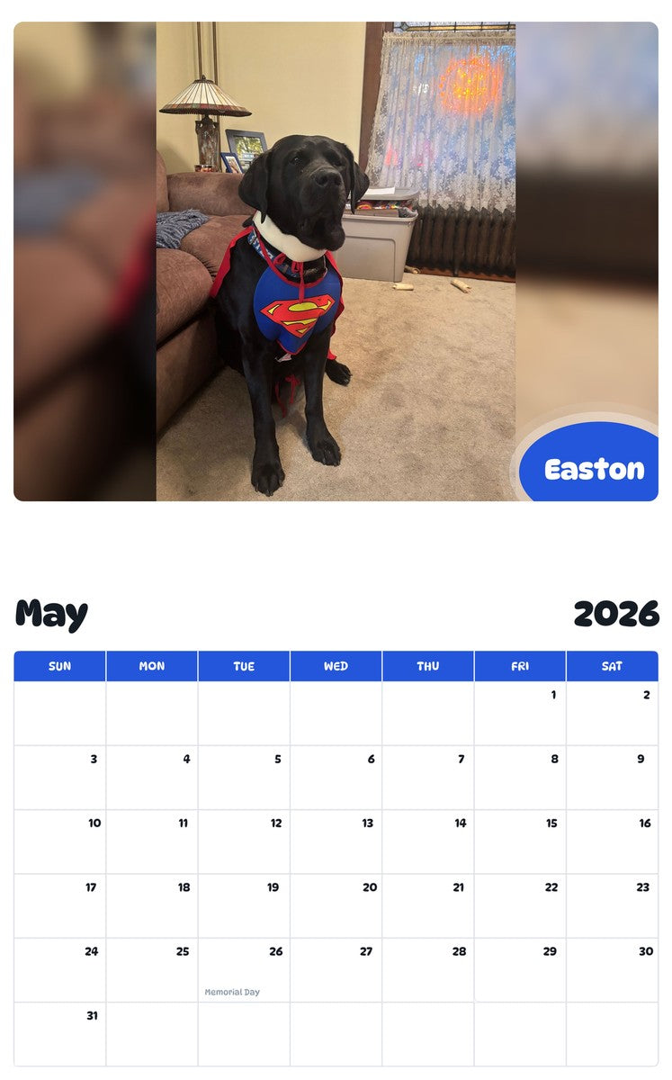 2026 - 2027 Easton - Pawidols Pet Calendar