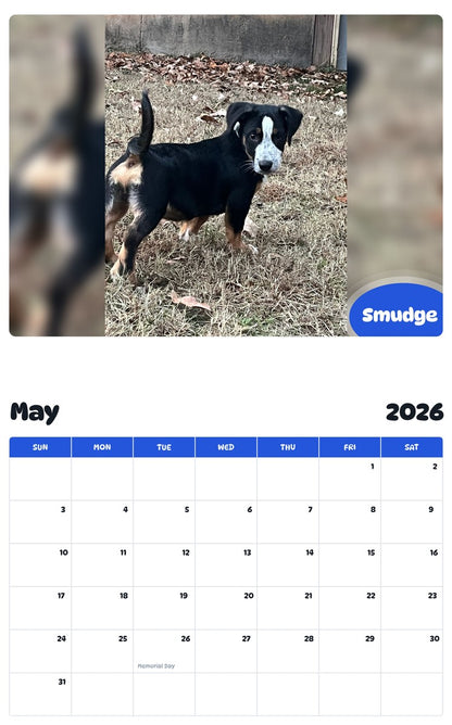 2026 - 2027 Smudge - Pawidols Pet Calendar