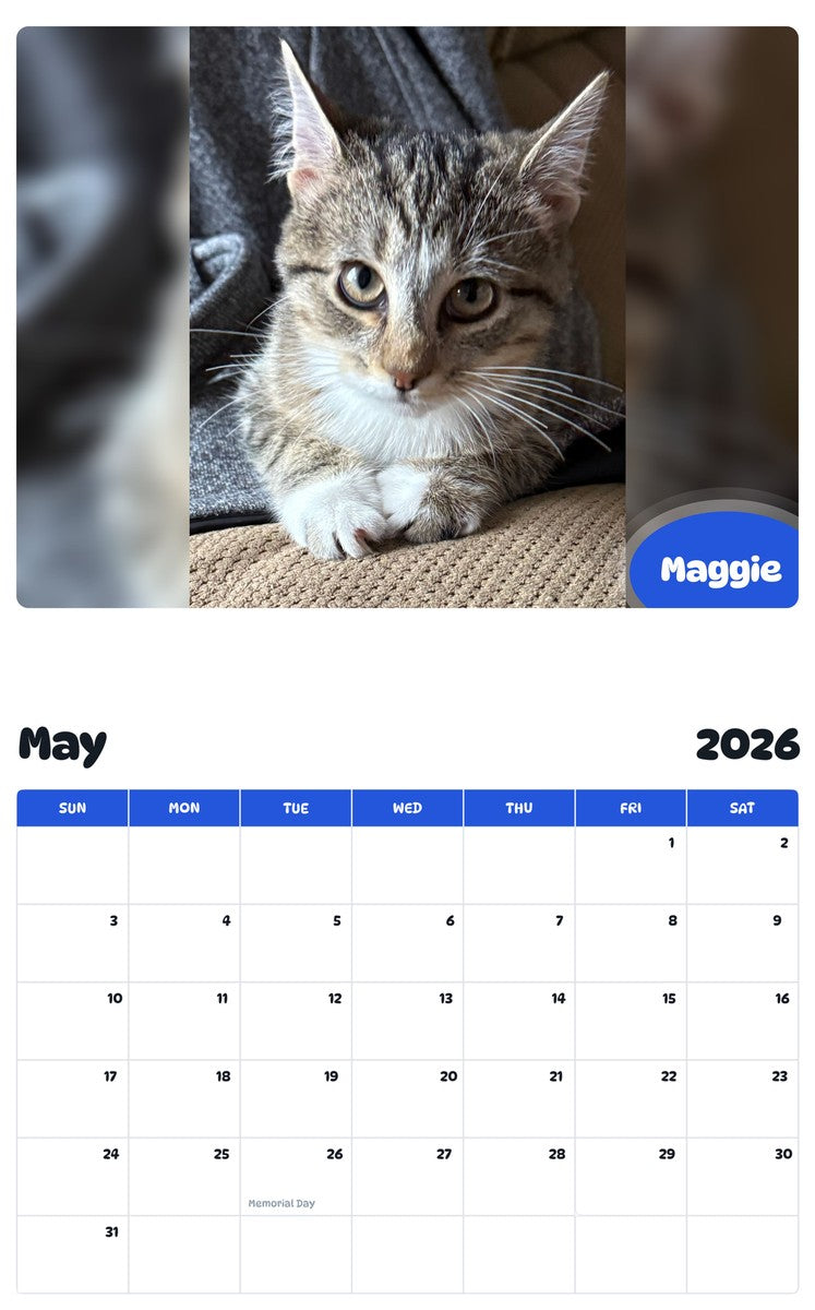 2026 - 2027 Maggie - Pawidols Pet Calendar