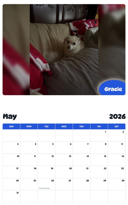 2026 - 2027 Gracie - Pawidols Pet Calendar