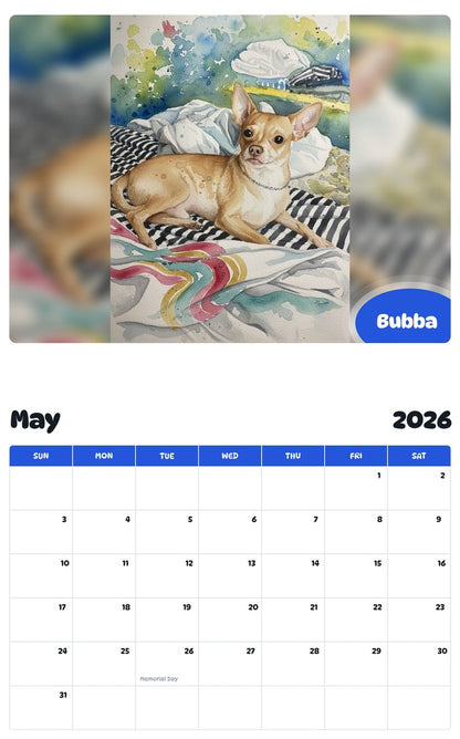 2026 - 2027 Bubba - Pawidols Pet Calendar