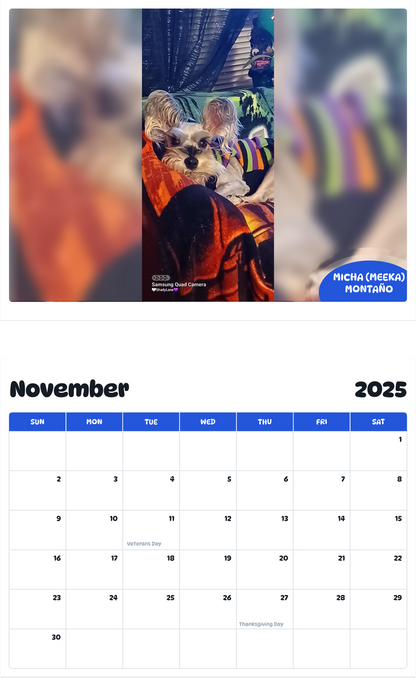 July 2025 - June 2026 Micha (Meeka) Montaño - Pawidols Pet Calendar