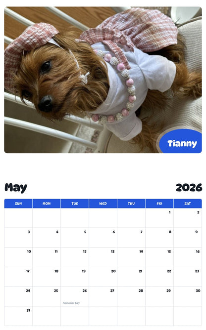 2026 - 2027 Tianny - Pawidols Pet Calendar