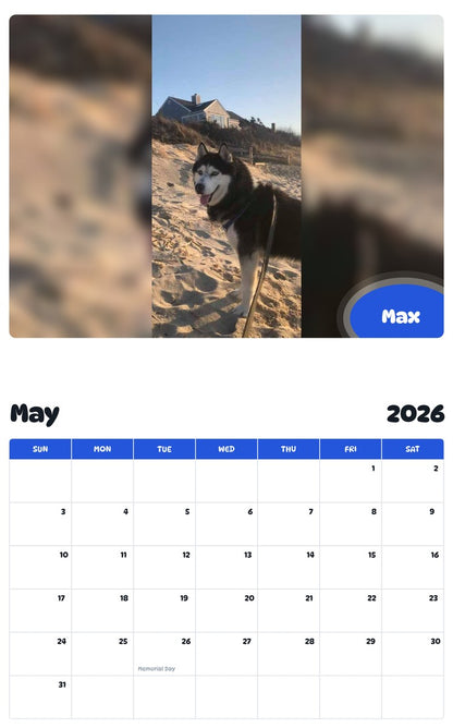 2026 - 2027 Max - Pawidols Pet Calendar