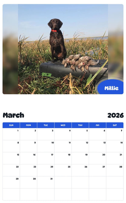 November 2025 - October 2026 Millie - Pawidols Pet Calendar