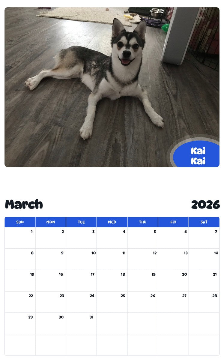 November 2025 - October 2026 Kai Kai - Pawidols Pet Calendar