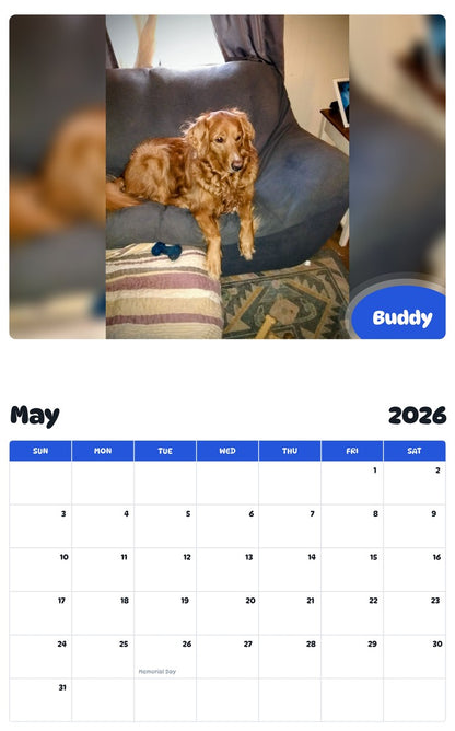 2026 - 2027 Buddy - Pawidols Pet Calendar