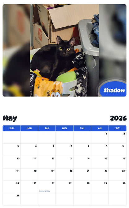 2026 - 2027 Shadow - Pawidols Pet Calendar
