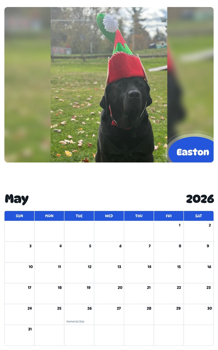 2026 - 2027 Easton - Pawidols Pet Calendar