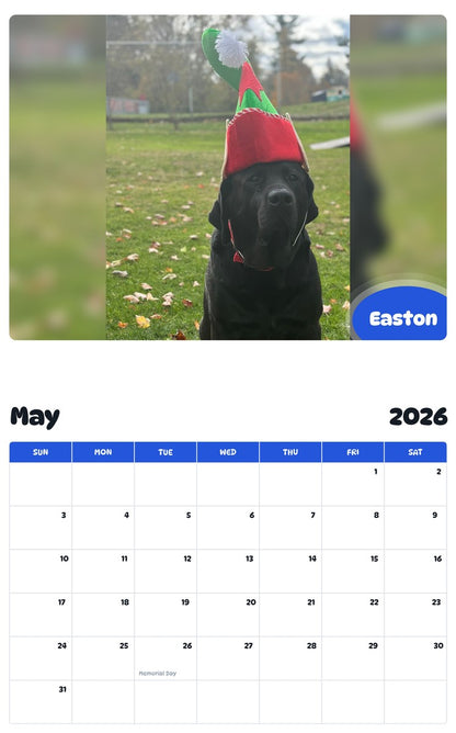 2026 - 2027 Easton - Pawidols Pet Calendar