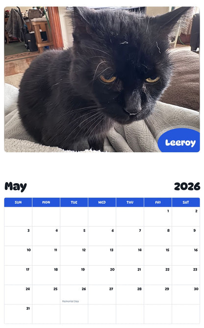 2026 - 2027 Leeroy - Pawidols Pet Calendar