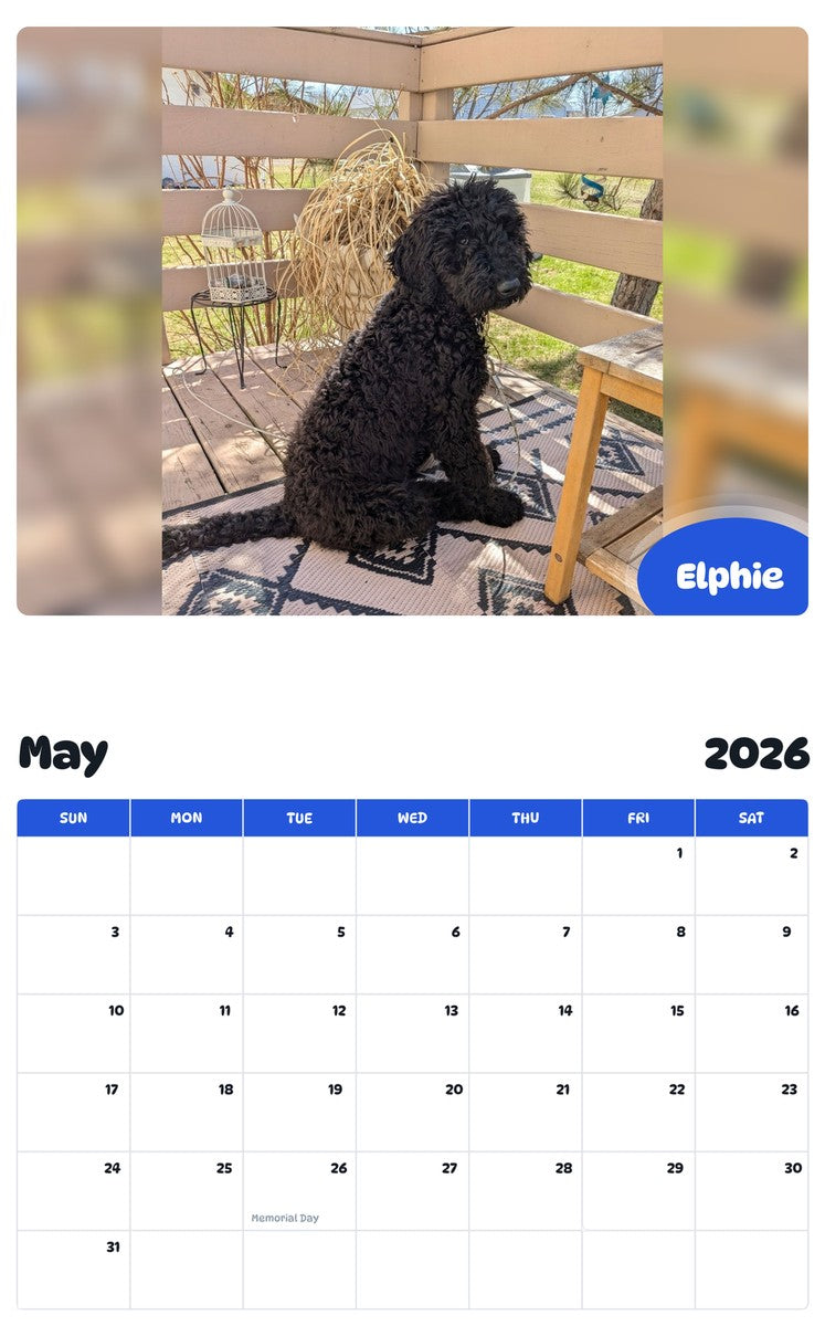 2026 - 2027 Elphie - Pawidols Pet Calendar