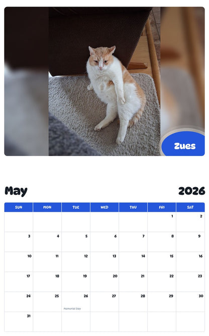 2026 - 2027 Zues - Pawidols Pet Calendar