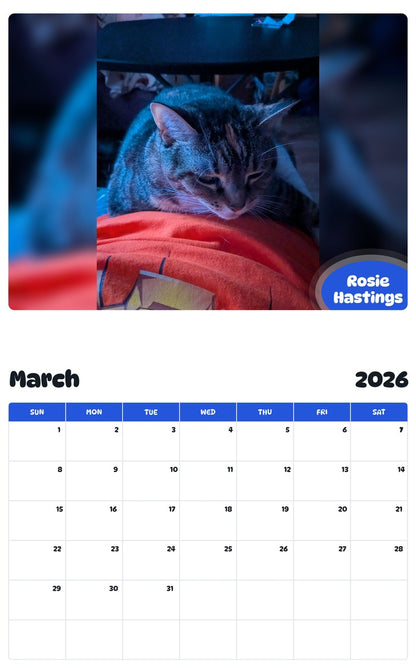 November 2025 - October 2026 Rosie Hastings - Pawidols Pet Calendar