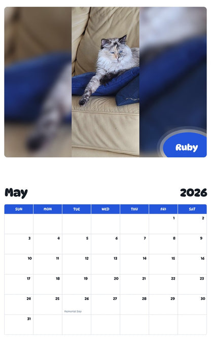 2026 - 2027 Ruby - Pawidols Pet Calendar