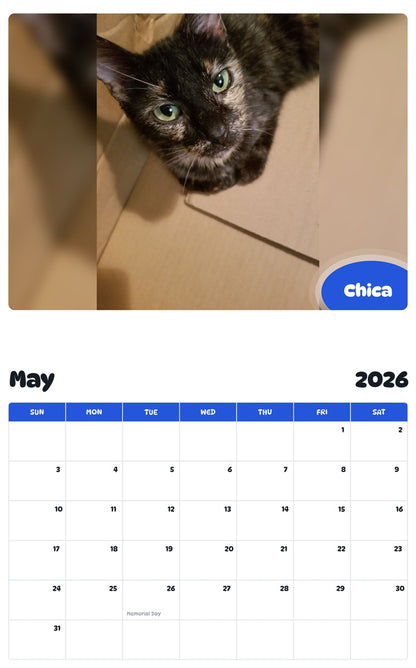 2026 - 2027 Chica - Pawidols Pet Calendar