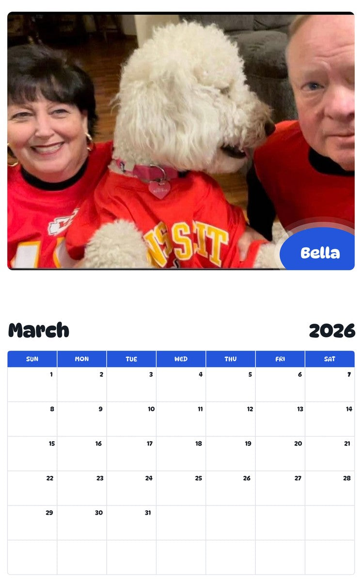 November 2025 - October 2026 Bella - Pawidols Pet Calendar