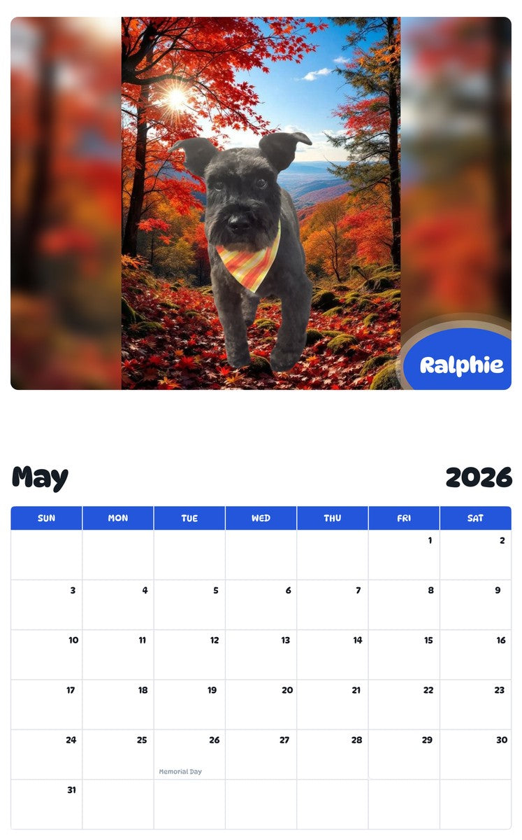2026 - 2027 Ralphie - Pawidols Pet Calendar