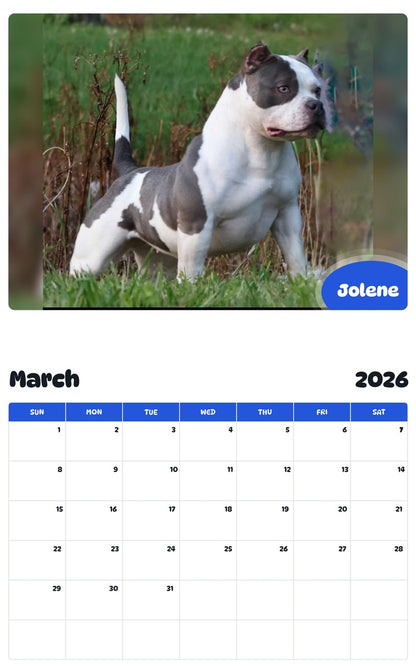 November 2025 - October 2026 Jolene - Pawidols Pet Calendar