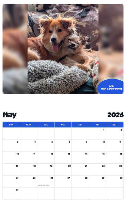 2026 - 2027 Obi-Wan & Dah-Dawg - Pawidols Pet Calendar