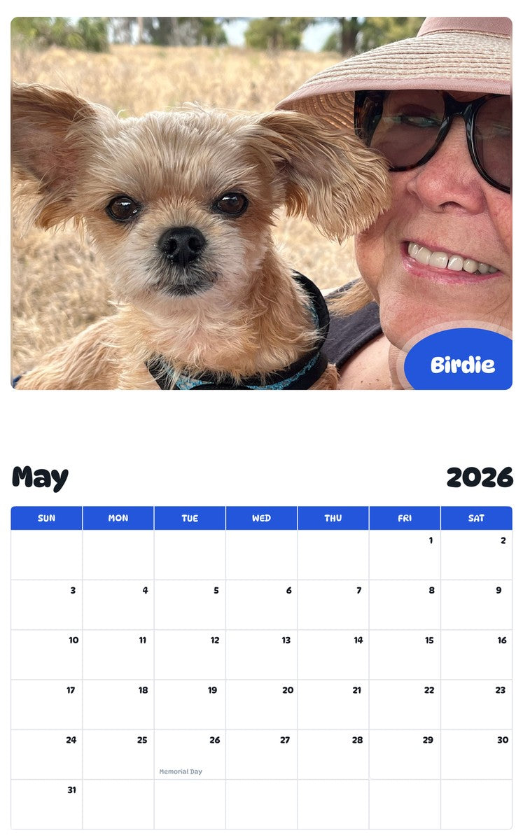 2026 - 2027 Birdie - Pawidols Pet Calendar