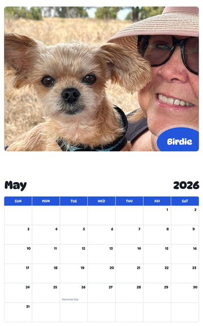 2026 - 2027 Birdie - Pawidols Pet Calendar