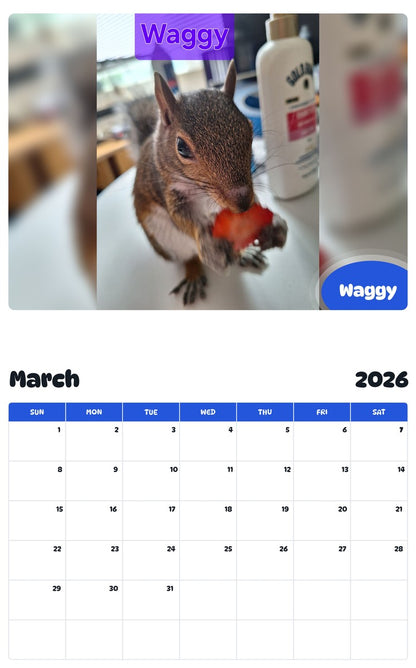 November 2025 - October 2026 Waggy - Pawidols Pet Calendar